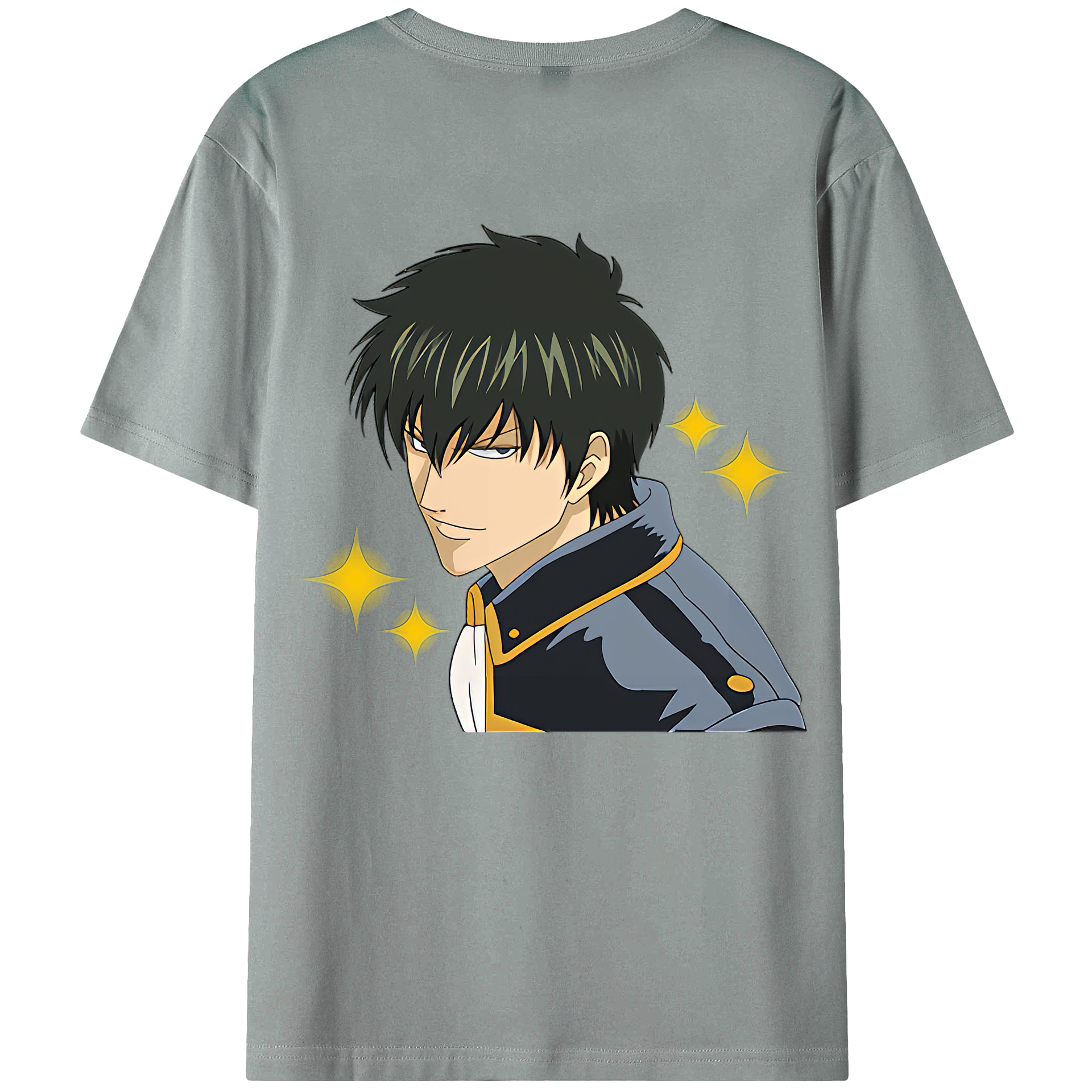 （画像用） ぎんたま 坂田銀時（さかたぎんとき） 神楽 志村新八（しむら しんぱち） GINTAMA Sakata Gintoki Kagura Shimura Shinpachi 綿100％ メンズ半袖Tシャツ（バックプリント） 通気性